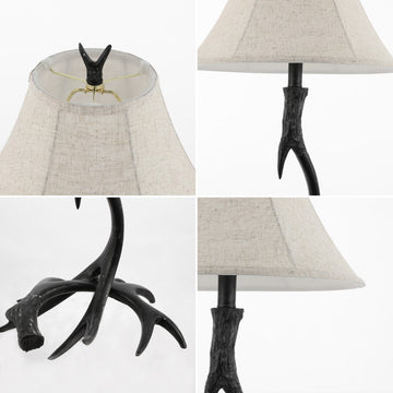 Antler 27.5" Rustic Resin LED Table Lamp - JONATHAN Y